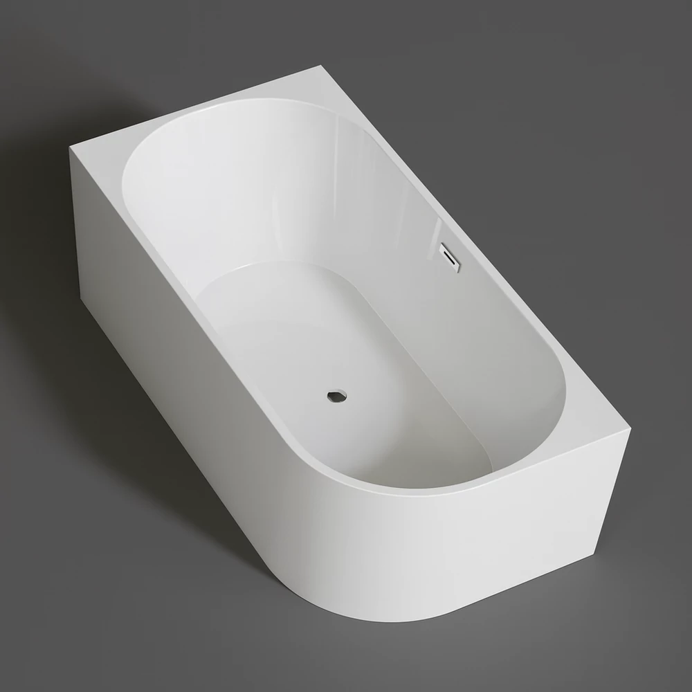 CORNER || Cadă de baie semi-freestanding, colț, stânga, alb