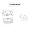 Imagina 2/2 - OVAL Cadă de baie freestanding, alb-negru, 155x80x58 cm