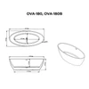 Imagina 4/4 - OVAL || Cadă de baie freestanding, alb, 180x80x58 cm