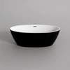 Imagina 1/2 - OVAL || Cadă de baie freestanding, alb-negru, 155x80x58 cm