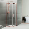 Imagina 1/6 - Murcia Rose Gold Cabină De Duș Semirotundă 80x80, 190cm, 6mm NANO
