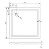 Imagina 10/10 - Coria || 90x90x5 cm Cădiță de duș pătrată, acril, cu sifon inclus