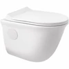 Imagina 1/3 - FRANKFURT || Vas toaletă suspendat, cu spălare adâncă, cu capac WC slim, ceramică, alb
