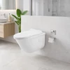 Imagina 3/3 - FRANKFURT || Vas toaletă suspendat, cu spălare adâncă, cu capac WC slim, ceramică, alb