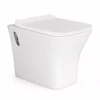 Imagina 1/3 - OSLO || Vas toaletă suspendat, cu spălare adâncă, cu capac WC slim, ceramică, alb