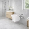 Imagina 3/3 - OSLO || Vas toaletă suspendat, cu spălare adâncă, cu capac WC slim, ceramică, alb