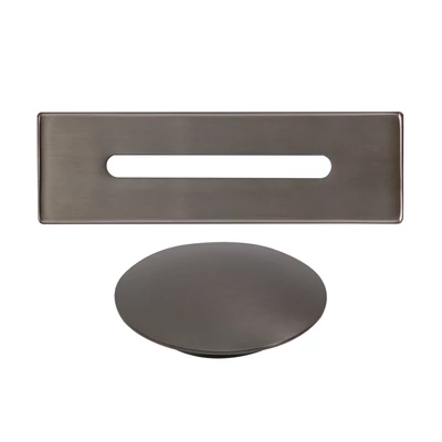 Set c|| capac preaplin și scurgere din oțel pentru cadă freestanding, gun grey