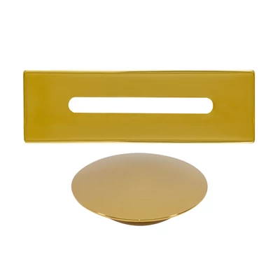 Set capac preaplin și scurgere din oțel pentru cadă freestanding, gold