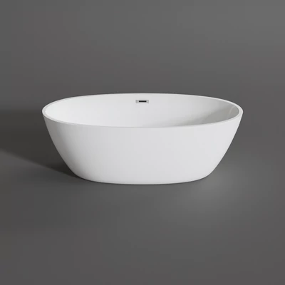 OVAL Cadă de baie freestanding, alb, 155x80x58 cm
