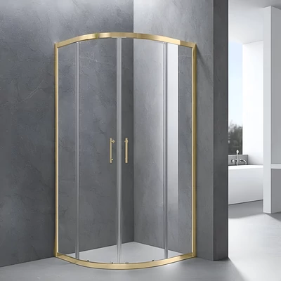 Murcia || Gold Cabină De Duș Semirotundă 80x80, 190cm, 6mm NANO