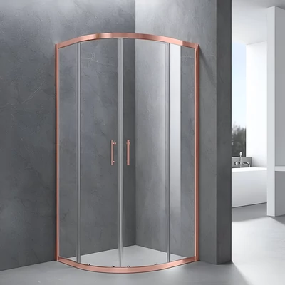 Murcia || Rose Gold Cabină De Duș Semirotundă 80x80, 190cm, 6mm NANO