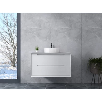 Genova || White Dulap de baie cu lavoar 60 cm