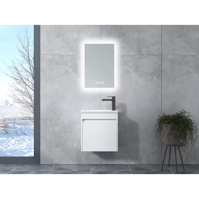 Zamora White Dulap de baie cu lavoar și oglindă, LED