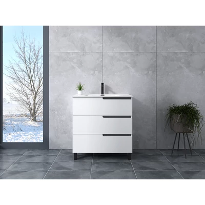Torino || White Dulap de baie cu lavoar 100cm