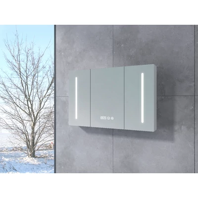 Vicenza White Dulap cu trei uși și oglindă, LED 100 cm