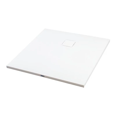 Cagliari || White 80x80x2,6 cm Cădiță de duș pătrată, SMC, cu sifon inclus