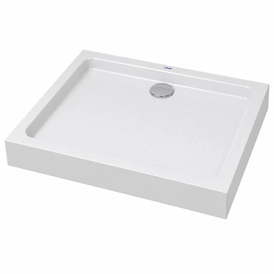 Almagro || 90x120x13,5 cm Cădiță de duș pătrată, dreptunghiulară, acril, cu sifon inclus