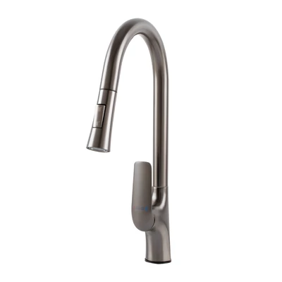 Ibiza Gun Grey Baterie de bucătărie cu duș extractibil