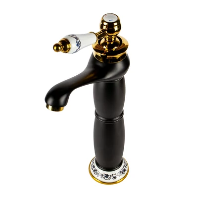 Izmir Black & Gold Baterie retro înălțată pentru lavoar