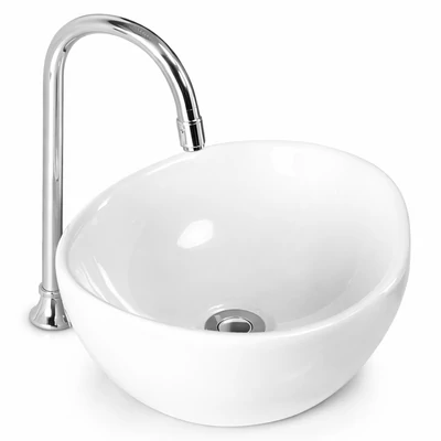 ASTI || Lavoar adânc montat pe blat, ceramică, alb, rotund