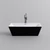CUBE || Cadă de baie freestanding, alb-negru, 170x75x58 cm