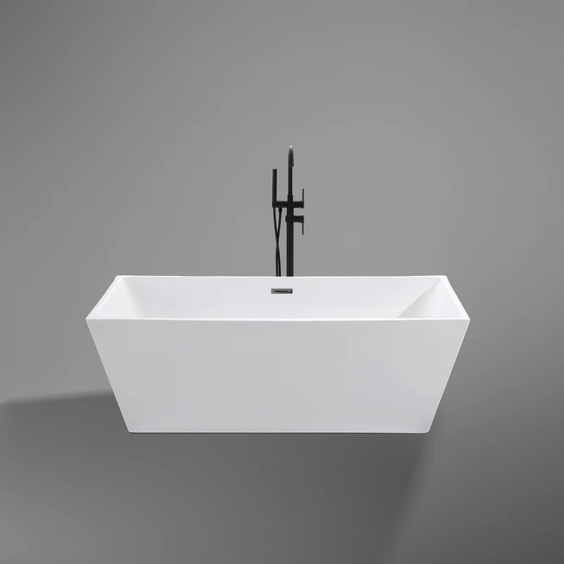 CUBE Cadă de baie freestanding, negru, 170x75x58 cm