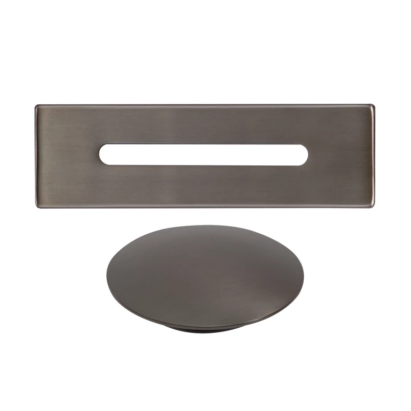 Set c|| capac preaplin și scurgere din oțel pentru cadă freestanding, gun grey