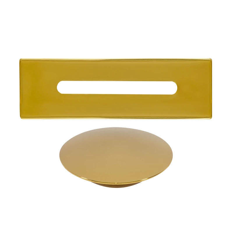 Set capac preaplin și scurgere din oțel pentru cadă freestanding, gold