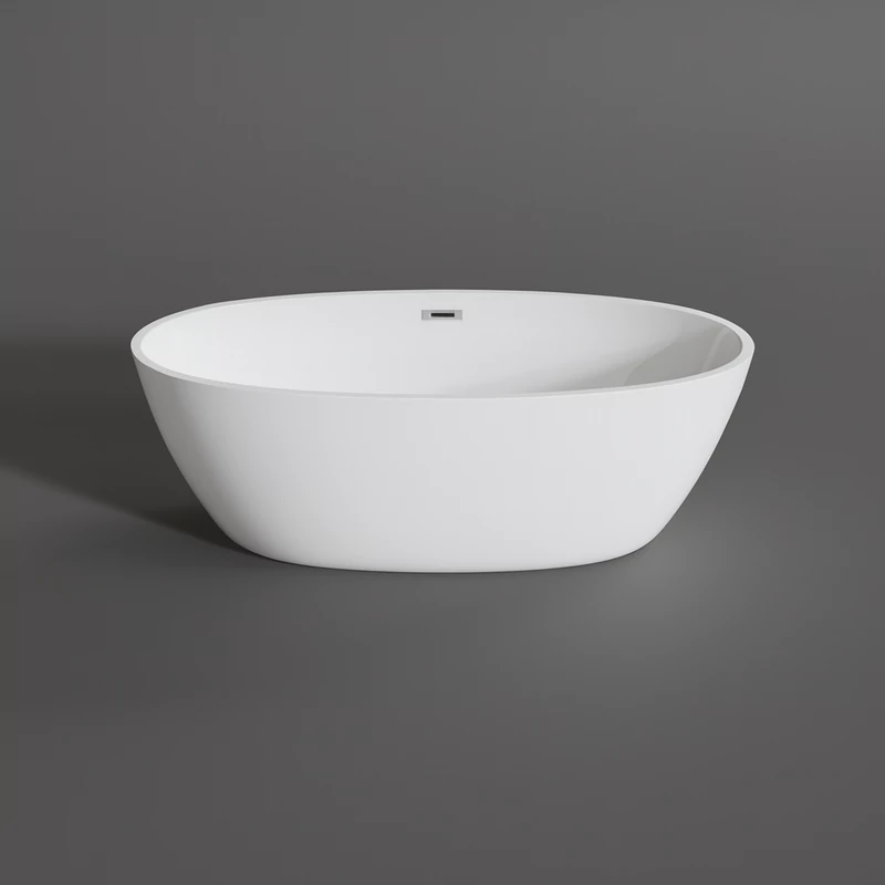 OVAL Cadă de baie freestanding, negru, 155x80x58 cm