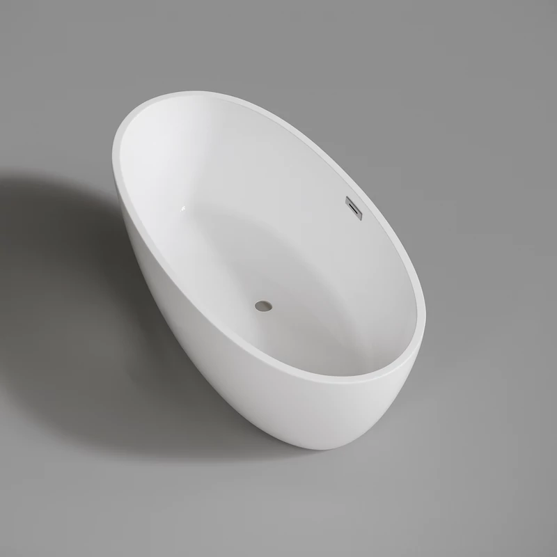 OVAL Cadă de baie freestanding, negru, 155x80x58 cm