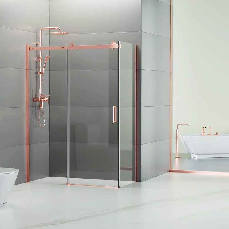 Milano Duo Rose Gold Cabină de duș 100x100, 195cm, 8mm