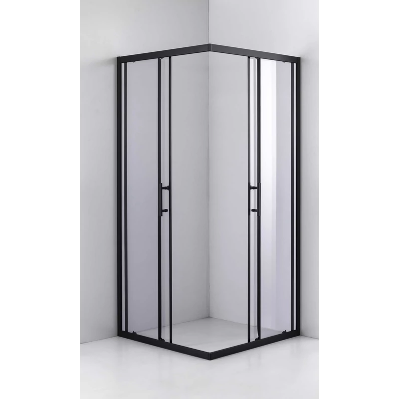 Motril Negru Cabină de duș 80x80, 190cm, 6mm, NANO