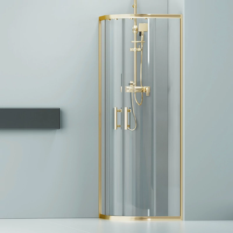 Murcia || Gold Cabină De Duș Semirotundă 80x80, 190cm, 6mm NANO