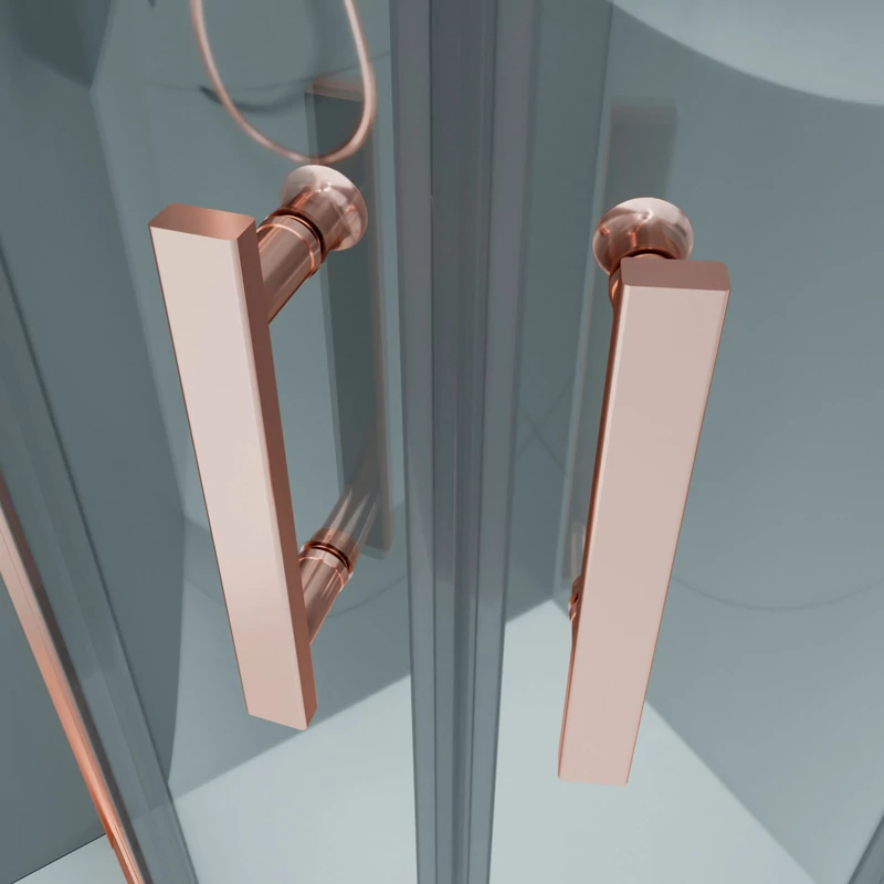 Murcia || Rose Gold Cabină De Duș Semirotundă 80x80, 190cm, 6mm NANO