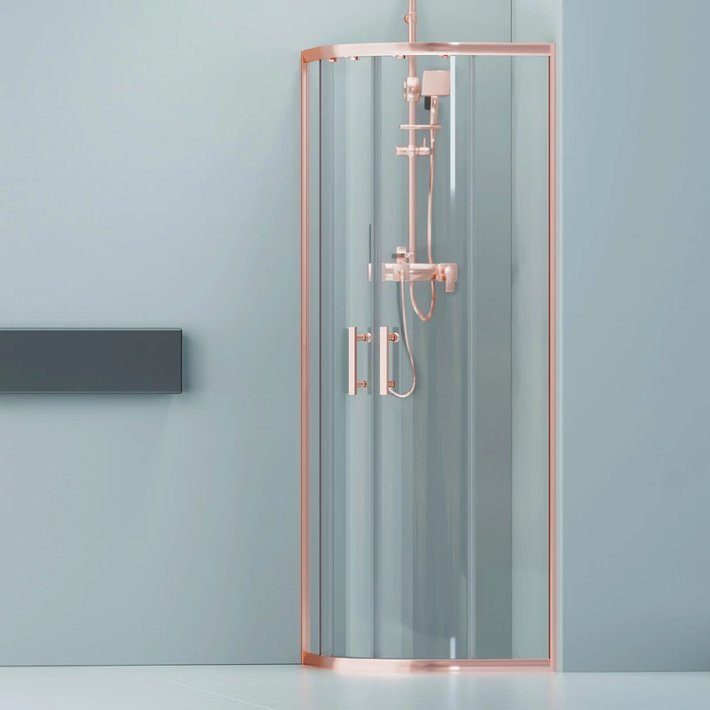 Murcia || Rose Gold Cabină De Duș Semirotundă 80x80, 190cm, 6mm NANO