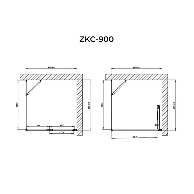 Cordoba Duo Cabină de duș 90x90, 195cm, 6mm