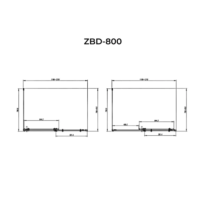 Milano Duo Cabină de duș 80x120,, 195cm, 8mm