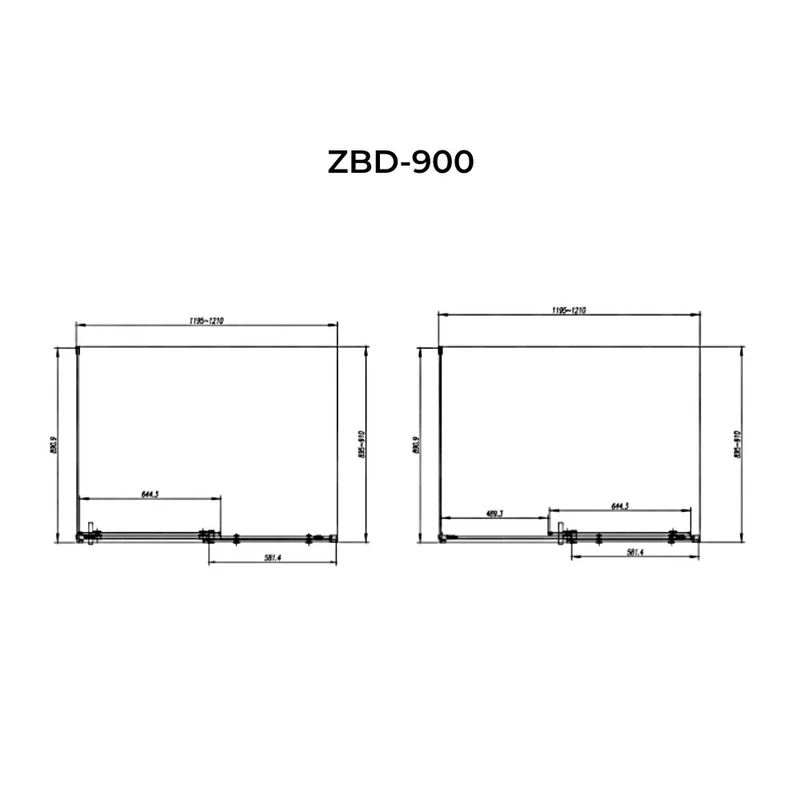 Milano Duo Cabină de duș 90x120, 195cm, 8mm