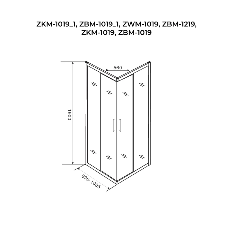 Motril Cabină de duș 100x100, 190cm, 6mm, NANO