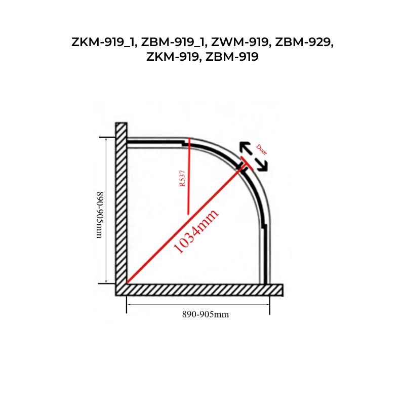 Murcia Cabină De Duș Semirotundă 90x90, 190cm, 6mm, NANO