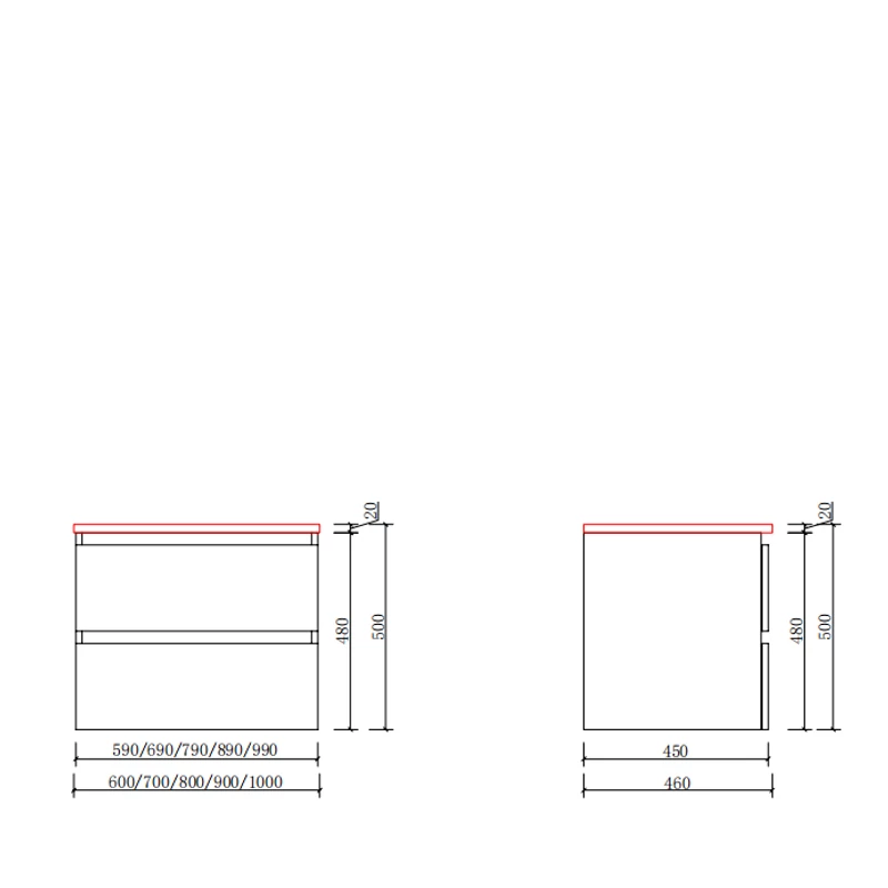 Catania White Dulap de baie cu lavoar 60cm