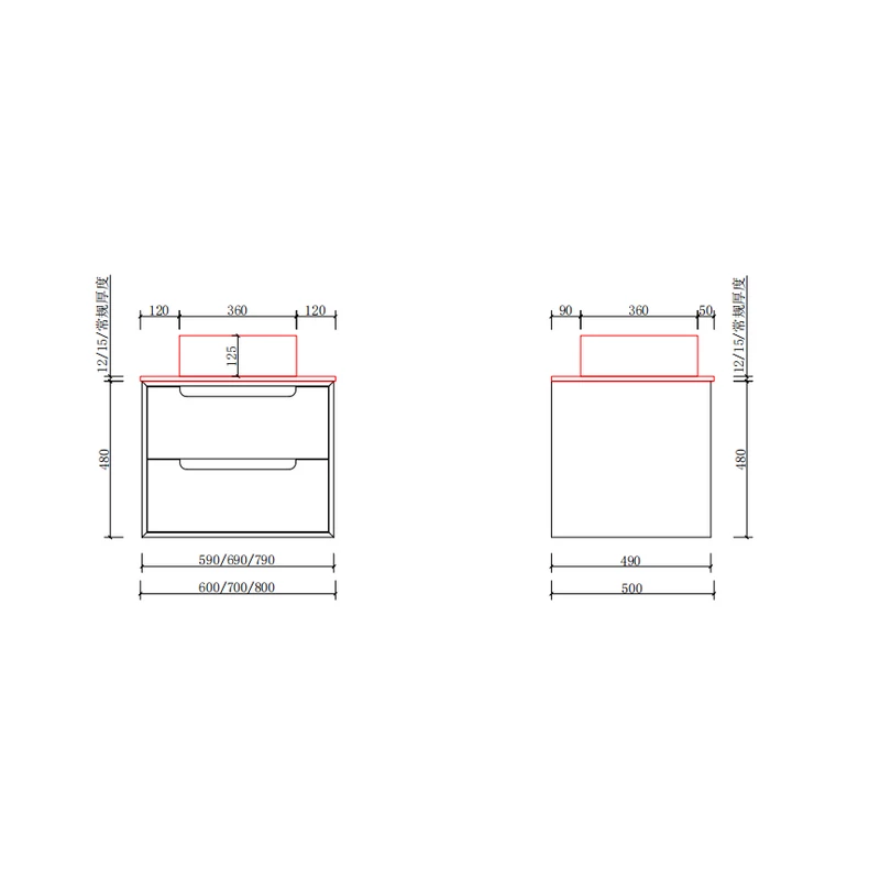 Genova || Sonoma Dulap de baie cu lavoar 60 cm