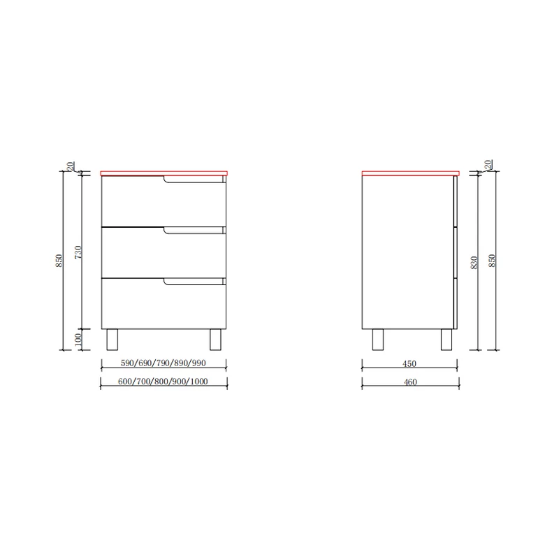 Torino Sonoma Dulap de baie cu lavoar 60cm