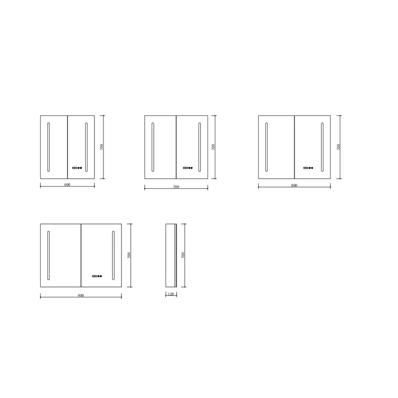 Sevilla Sonoma Dulap cu două uși și oglindă, LED 60 cm