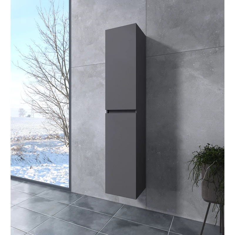 Burgundia || Gri antracit mat, dulap de baie