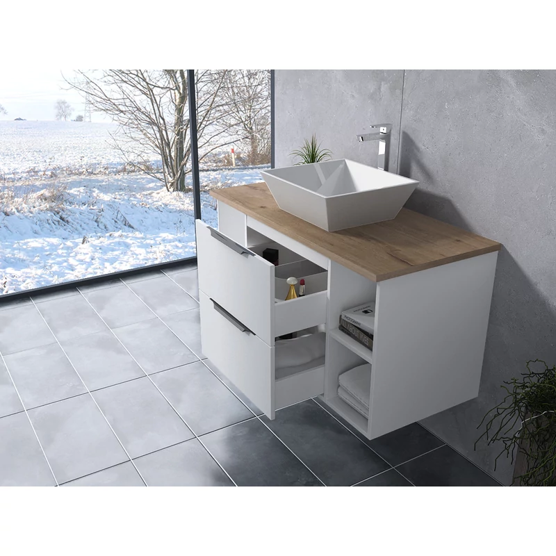 Rennes White Dulap de baie cu lavoar