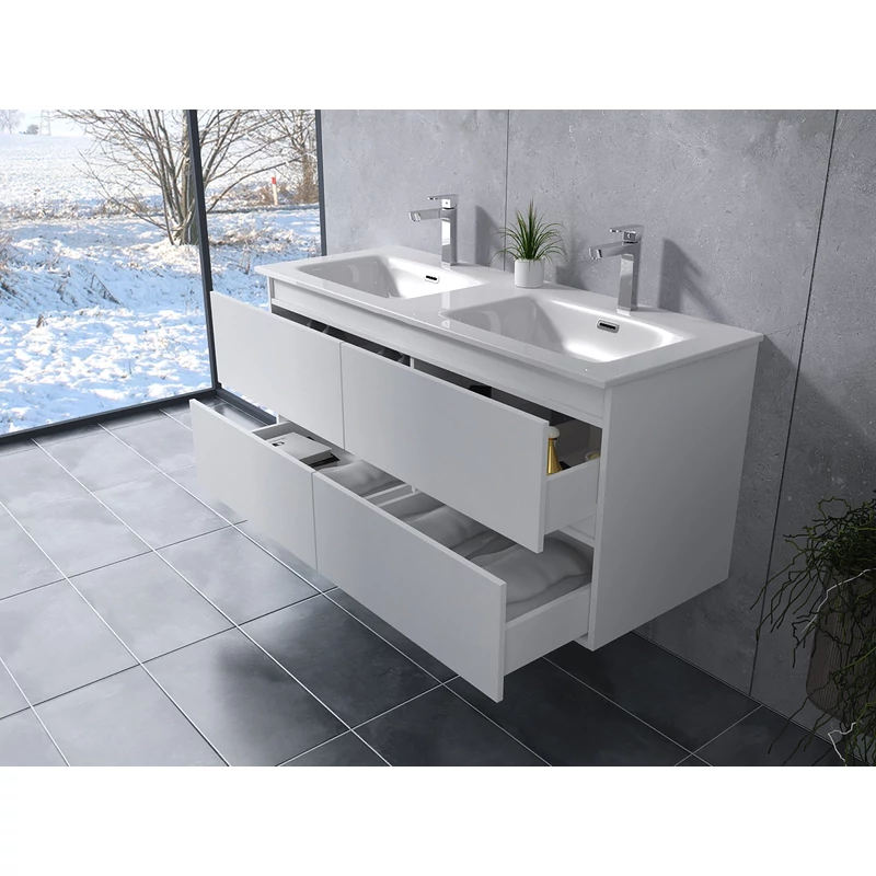 Dijon White Dulap de baie cu lavoar 120cm