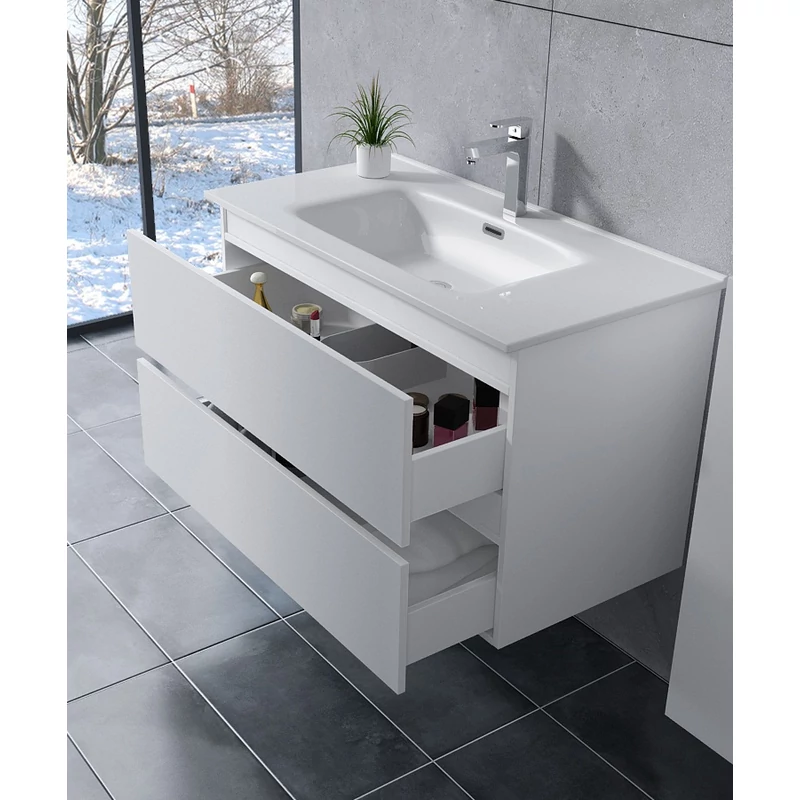 Catania White Dulap de baie cu lavoar 60cm