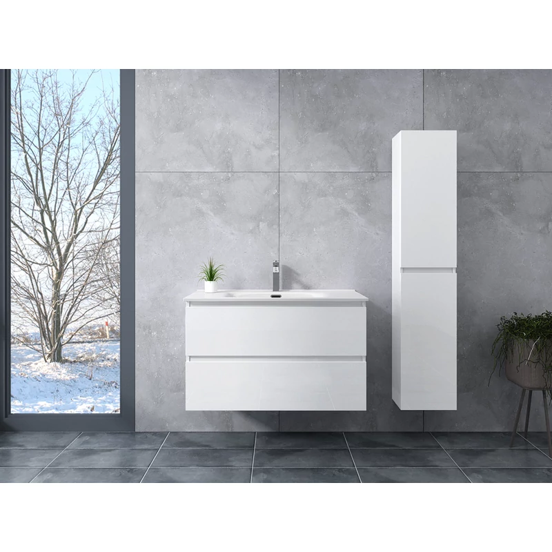 Catania || White Dulap de baie cu lavoar 60cm