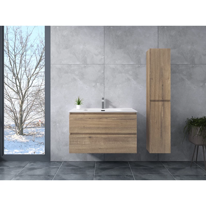 Catania Sonoma Dulap de baie cu lavoar 100cm